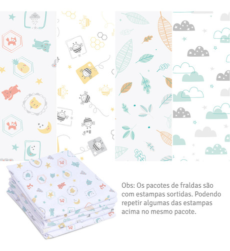 Fralda Super Luxo Mami Com Bainha Neutro 05 Un - Papi Mami