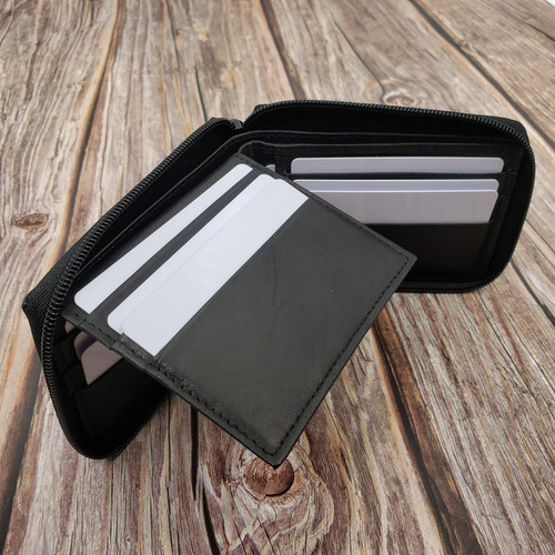 Cartera Para Hombre Con Cremallera Y Identificación Abatible