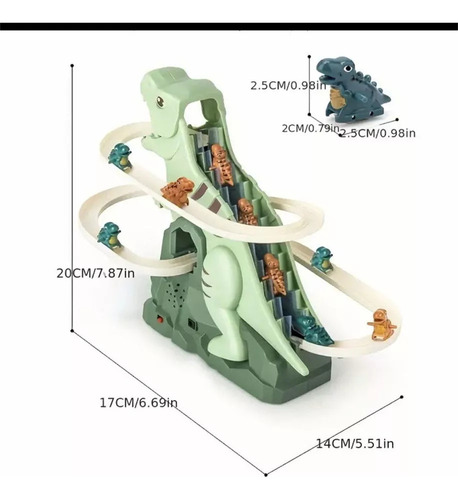 - Puzzle De Dinosaurios, Divertido Tobogán Eléctrico, Coche