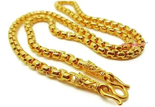 Ciondolo Uomo Drago – Placcato Oro Giallo 24K Su Ottone, Stile Asiatico, Catena 24''