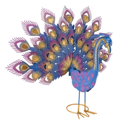 Estatua De Pavo Real De Hierro Con Forma De Cola De Pavo Rea