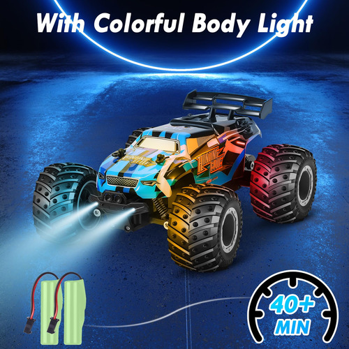 Auto A Control Remoto Con Faros Led Regalo De Navidad