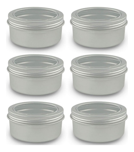 6 Latas De Aluminio De 4 Onzas, Tapa De Rosca Superior Trans