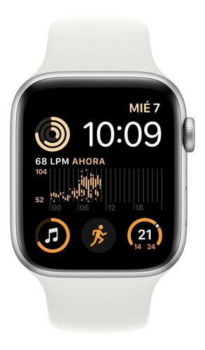 Imagen 1 de 4 de Apple Watch SE (GPS, 40mm) - Caja de aluminio color plata - Correa deportiva Blanca
