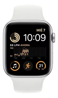 Apple Watch SE (GPS, 40mm) - Caja de aluminio color plata - Correa deportiva Blanca