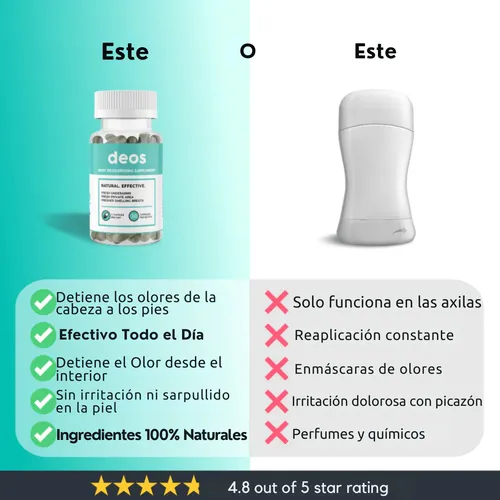 Suplemento Desodorante Interno Deos 30 Capsulas Menta | Cuotas sin interés