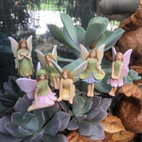 6x Accesorios De Jardín De Hadas Figuras En Miniatura Para