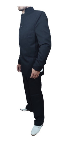 Imagen 2 de 10 de Ambo Traje Hombre Cuello Mao Corte Clásico