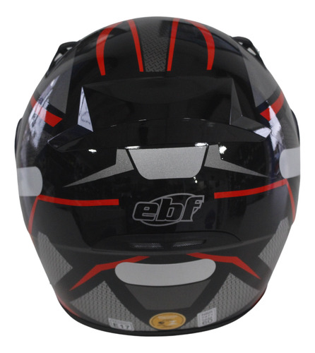 Capacete Preto Vermelho Ebf New Spark Spider Moto