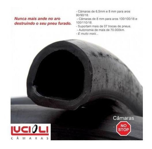 Imagem 3 de 5 de Camara Ar No Stop 120/100-18 Reforcada 7mm Com Trava Trilha