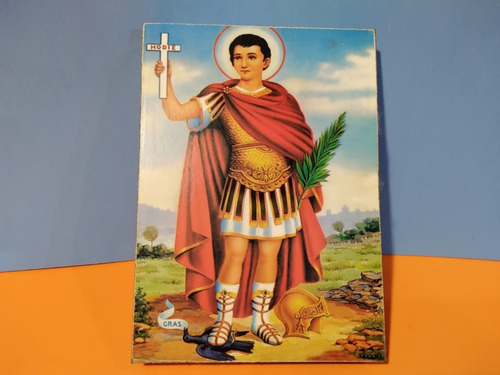 Cuadro De San Expedito De 12,5 X 17,5 Cms Nuevos Y En Madera