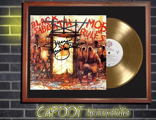 Black Sabbath Mob Rules Tapa Lp Firmada Por Dio Disco De Oro