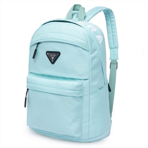 Mochila Escolar Cavalera Notebook Casual Juvenil Resistente Cor Azul-celeste Desenho Do Tecido Liso
