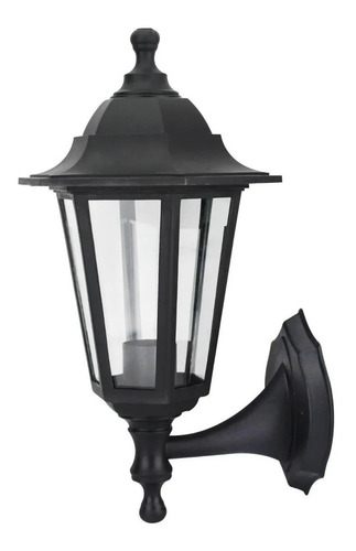 Farol De Pared Negro Uso Exterior Colonial Sanelec Negro