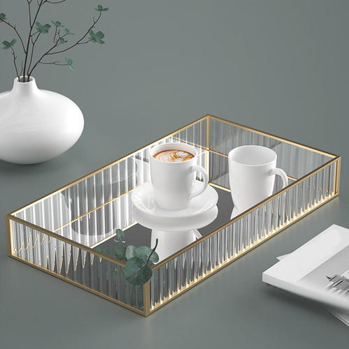Compatible Bandeja De Espejo De Cristal Bandeja De
