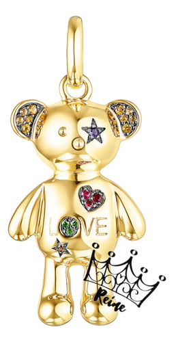 Reine Dije Oso Teddy Bear De Plata Vermeil Y Gemas