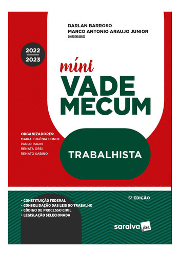 Mini Vade Mecum Trabalhista 5ª Edição (2022) Saraiva, De Darlan Barroso. Editora Saraiva, Capa Mole Em Português, 2022
