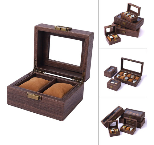 Caja De Almacenamiento Para Relojes, Escaparate, 2 Rejillas