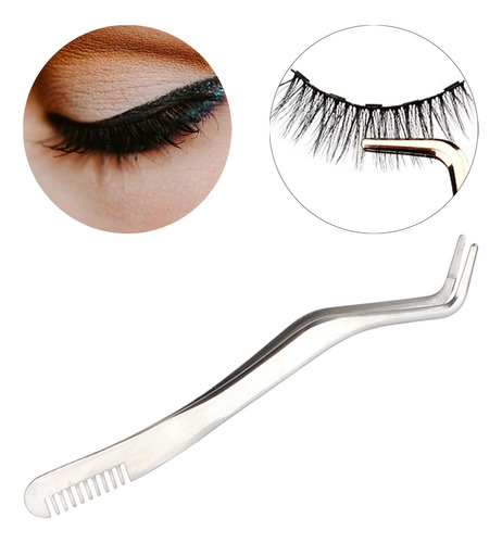4 Pinzas De Pestañas Curvas Con Peine Para Cejas Para