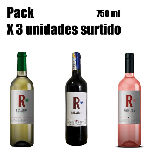 Vino Rosaleda Surtido X3 750ml - mL a $107