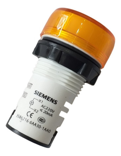 Sinaleiro Led Amarelo 3sb6216 6aa30 20ma Original Siemens
