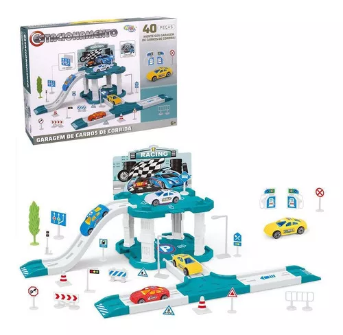 Kit Carro de Corrida Com Baby Garagem Infantil Para Crianças no Shoptime