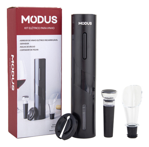 Modus Kit Abridor De Vinho Elétrico Rolha Automático a Pilha