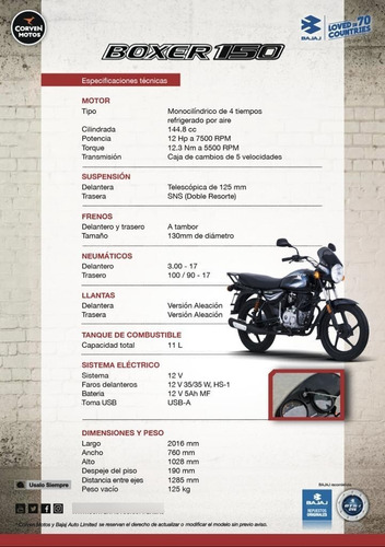 Imagen 8 de 18 de Bajaj Boxer 150 Bm Usb 0km Chakan Moto *plan Ahora 12*