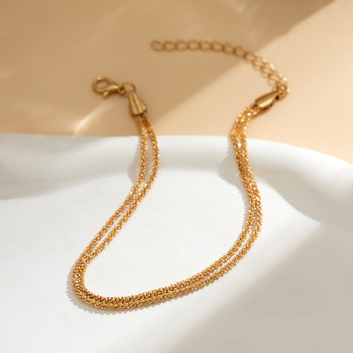 Tobilleras Simples Con Cadena De Metal, 2 Piezas, Para Mujer