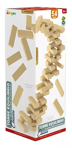 Jogo Torre Equilíbrio Jenga 54 Peças Madeira Junges - Loja Zuza Brinquedos