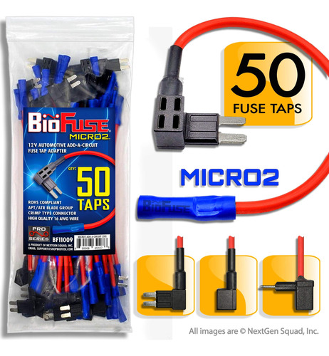 Paquete De 50 Unidades De Biofuse 12v Micro2 Add-a-circuit