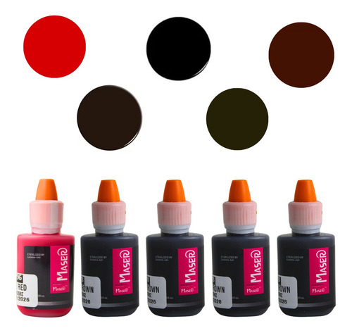 Tinta Para Ceja Microblading Shading Pigmento Maser 5pz Color Kit 5