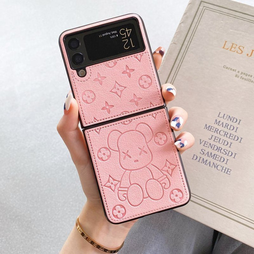 Funda De Piel Gloomy Bear Para Galaxy Z Flip 5 4 3 6 Soft Z Flod 2 3 4 5 6 Find N2 N3 X Flip Xiaomi Mixflip Mix Flip
