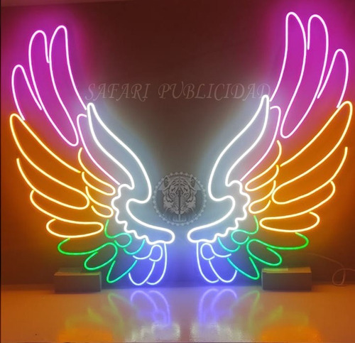 Alquiler Alas Multicolor En Neón Led Ambientaciones- Deco