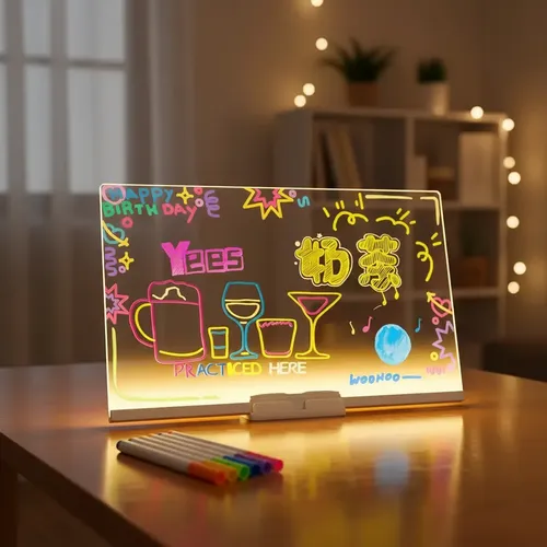 Pizarra Mágica Led Transparente Con Soporte Y Plumones