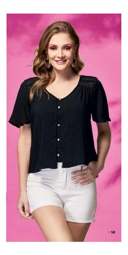 Blusas Bordadas Dama Negro