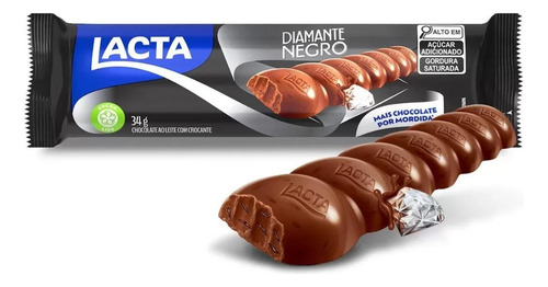 Chocolate Diamante Negro Tablete Lacta Kit 3 Unidades 34g
