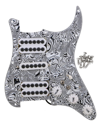 Negro Blanco Zebra Color 3 Capas Hsh Guitarra Eléctrica Carg