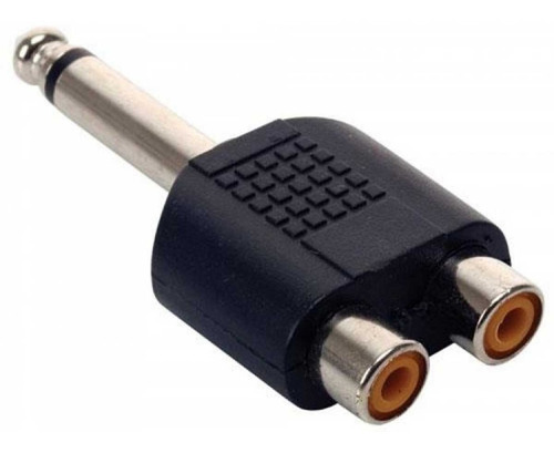 Imagen 1 de 3 de Adaptador 2 Rca Hembra A Plug Mono 6.5 Macho