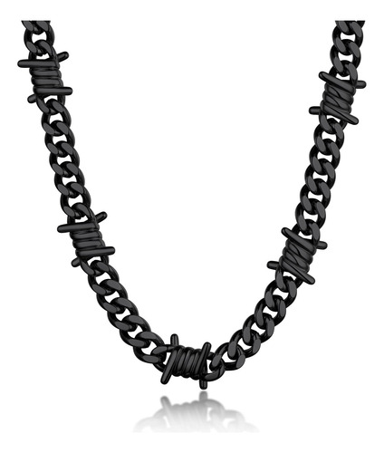 Collar Bandmax De Cadena De Eslabones Gruesos, Negro