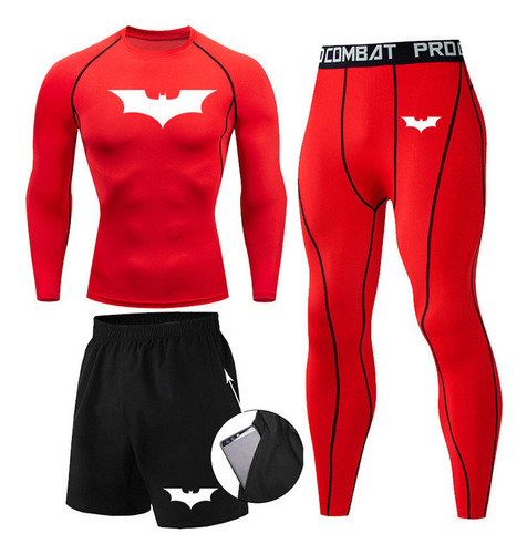 Mallas Deportivas Batman Camiseta + Lycra + Pantalones