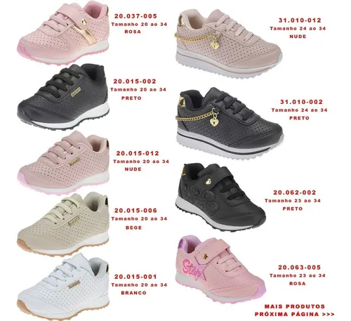 Kit 2 Pares Tenis Infantil Feminino Escolar Plataforma Frete gr tis