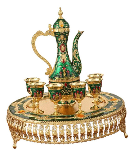 Set De Taza De Café Y Tetera Turca Para Regalo Verde