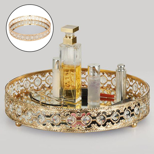 Bandeja De Espejo Dorado Bandeja De Perfume Espejo Bandeja