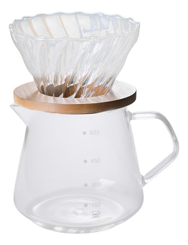 Coffee Dripper Brewer Mano Goteo Vidrio Olla 600 Ml