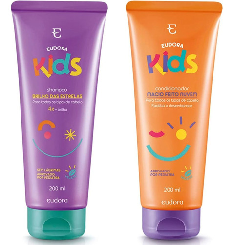  Kit Shampoo E Condicionador Infantil - 200ml - Eudora Kids