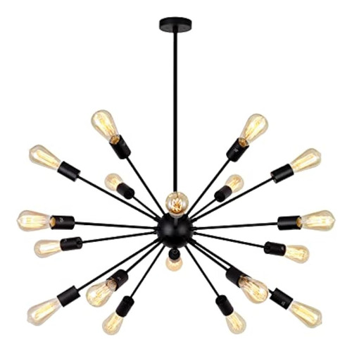 Bonlicht Candelabro Sputnik Grande Negro 18 Luces Iluminació