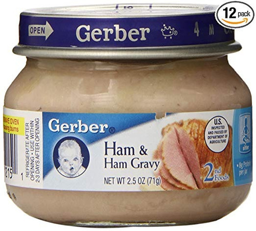 Gerber Jamón Y Salsa, 2,5 Onza (pack De 12)