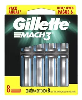 Carga Para Lâmina Gillette Mach3 - 8 Unidades