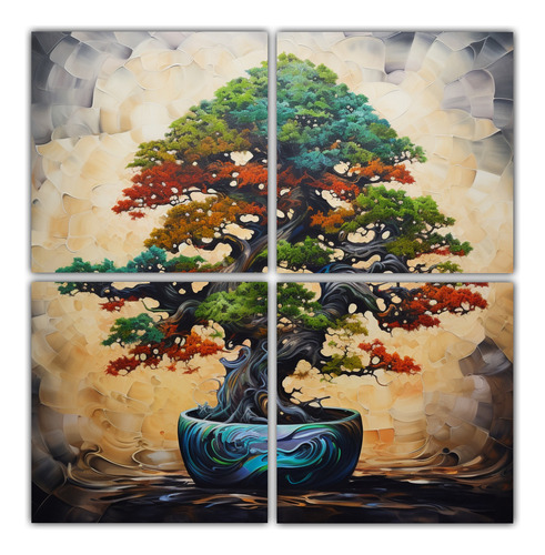 160x160cm Cuadro Abstracto De Bonsai Tree Estilo Estilo Óle